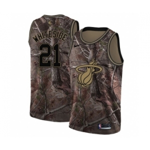 Men's Nike Miami Heat #21 Hassan Whiteside Swingman Camo Realtree Collection NBA Jersey