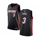 Men's Nike Miami Heat #3 Dwyane Wade Swingman Black Road NBA Jersey - Icon Edition