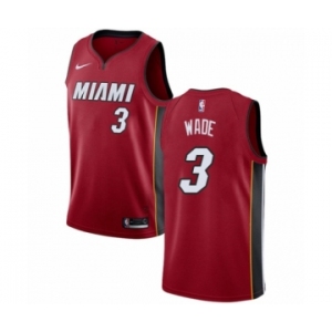 Men's Nike Miami Heat #3 Dwyane Wade Swingman Red NBA Jersey Statement Edition