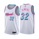 Men's Nike Miami Heat #32 Shaquille O'Neal Authentic White NBA Jersey - City Edition