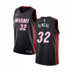 Men's Nike Miami Heat #32 Shaquille O'Neal Swingman Black Road NBA Jersey - Icon Edition