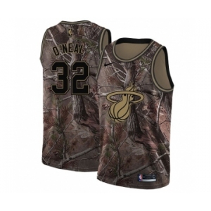 Men's Nike Miami Heat #32 Shaquille O'Neal Swingman Camo Realtree Collection NBA Jersey