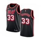 Men's Nike Miami Heat #33 Alonzo Mourning Swingman Black Black Fashion Hardwood Classics NBA Jersey