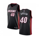 Men's Nike Miami Heat #40 Udonis Haslem Swingman Black Road NBA Jersey - Icon Edition