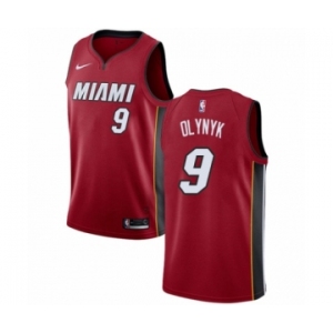 Men's Nike Miami Heat #9 Kelly Olynyk Swingman Red NBA Jersey Statement Edition