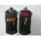 nba miami heat #1 bosh black[black orange number][fans edition]