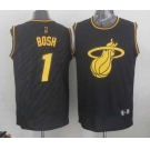 nba miami heat #1 bosh black[gold lettering fashion]