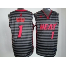 nba miami heat #1 bosh grey[black strip]