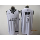 nba miami heat #1 bosh white[swingman full white]