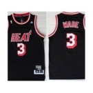 nba miami heat #3 wade black m&n