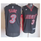 nba miami heat #3 wade dark grey[red-grey number]