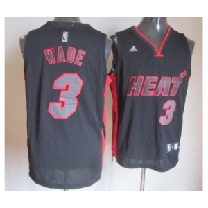 nba miami heat #3 wade dark grey[red-grey number]