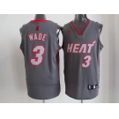 nba miami heat #3 wade grey