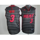 nba miami heat #3 wade grey[black strip]