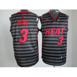 nba miami heat #3 wade grey[black strip]