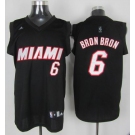 nba miami heat #6 bron bron  black