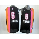 nba miami heat #6 james black-orange[2012 new][miami]