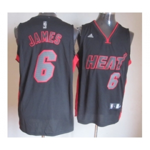 nba miami heat #6 james dark grey[red-grey number]