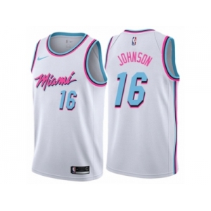 Women Nike Miami Heat #16 James Johnson Swingman White NBA Jersey - City Edition