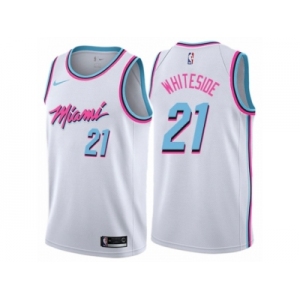 Women Nike Miami Heat #21 Hassan Whiteside Swingman White NBA Jersey - City Edition