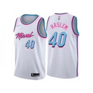 Women Nike Miami Heat #40 Udonis Haslem Swingman White NBA Jersey - City Edition