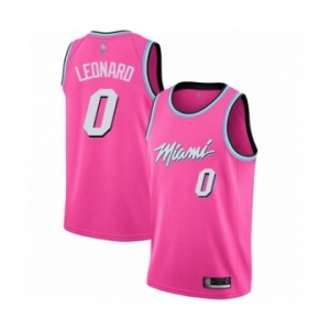 Women's Miami Heat #0 Meyers Leonard Pink Swingman Jersey - Earned Edition