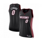 Women's Miami Heat #0 Meyers Leonard Swingman Black Basketball Jersey - Icon Edition