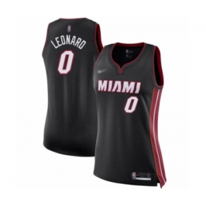 Women's Miami Heat #0 Meyers Leonard Swingman Black Basketball Jersey - Icon Edition
