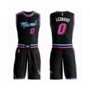 Women's Miami Heat #0 Meyers Leonard Swingman Black Basketball Suit Jersey - City Edition