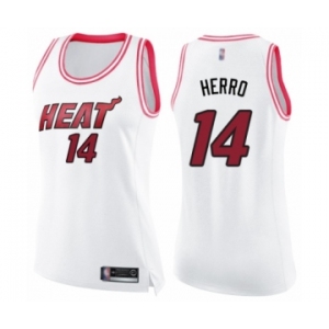 Women's Miami Heat #14 Tyler Herro Swingman White Pink Fashion Basketball Jersey