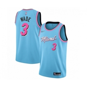Women's Miami Heat #3 Dwyane Wade Swingman Blue Basketball Jersey - 2019-20 City Edition