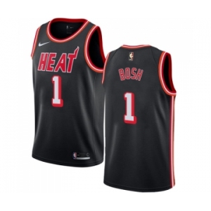 Women's Nike Miami Heat #1 Chris Bosh Swingman Black Black Fashion Hardwood Classics NBA Jersey