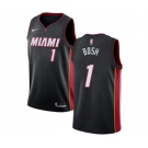 Women's Nike Miami Heat #1 Chris Bosh Swingman Black Road NBA Jersey - Icon Edition