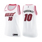 Women's Nike Miami Heat #10 Tim Hardaway Swingman White Pink Fashion NBA Jersey