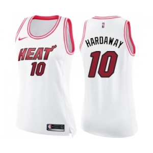 Women's Nike Miami Heat #10 Tim Hardaway Swingman White Pink Fashion NBA Jersey