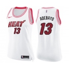 Women's Nike Miami Heat #13 Edrice Adebayo Swingman White Pink Fashion NBA Jersey