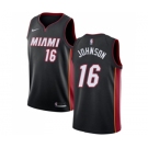 Women's Nike Miami Heat #16 James Johnson Swingman Black Road NBA Jersey - Icon Edition