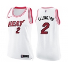 Women's Nike Miami Heat #2 Wayne Ellington Swingman White Pink Fashion NBA Jersey