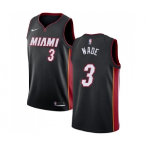 Women's Nike Miami Heat #3 Dwyane Wade Swingman Black Road NBA Jersey - Icon Edition