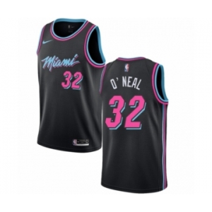 Women's Nike Miami Heat #32 Shaquille O'Neal Swingman Black NBA Jersey - City Edition