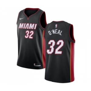Women's Nike Miami Heat #32 Shaquille O'Neal Swingman Black Road NBA Jersey - Icon Edition