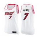 Women's Nike Miami Heat #7 Goran Dragic Swingman White Pink Fashion NBA Jersey