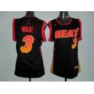 women nba jerseys miami heat #3 wade black[limited edition]