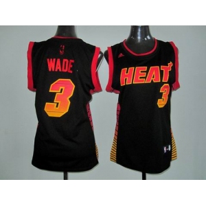 women nba jerseys miami heat #3 wade black[limited edition]