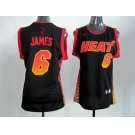 women nba jerseys miami heat #6 james black[limited edition]