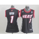 women nba miami heat #1  bosh black