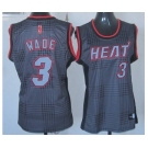 women nba miami heat #3 wade black-grey[2012]