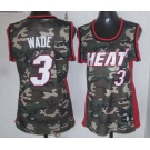 women nba miami heat #3 wade camo