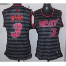 women nba miami heat #3 wade grey[black strip]