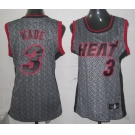 women nba miami heat #3 wade grey[static fashion swingman]